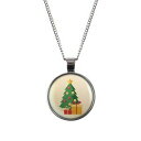 【送料無料】ジュエリー・アクセサリー シルバーブロンズクリスマスツリーパターンmylery raslecou avec motif arbre de noel argent ou bronze 28mm