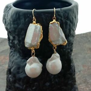 【送料無料】ジュエリー・アクセサリー ホワイトビワパールケシパールゴールドメッキイヤリングwhite b..