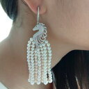 ジュエリー・アクセサリー ホワイトパールホワイトゴールドメッキパヴェシーホースイヤリングwhite pearl white gold plated cz pave sea horse earrings