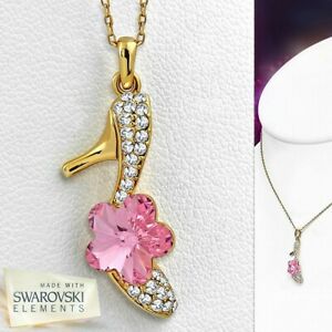 【送料無料】ジュエリー・アクセサリー ハイヒールペンダントネックレスcollier en alliage avec dore et fleur avec pendentif talon haut pour dame avec cのサムネイル