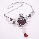 【送料無料】ジュエリー・アクセサリー シルバーメッキハートバラエナメルネックレスt222 plaque argent coeur amp; roses en email collier