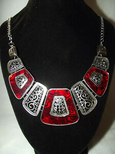 【送料無料】ジュエリー・アクセサリー プラストロンエスニックメタルベークライトネックレスcollier plastron ethnique metal amp; bakelite(4)