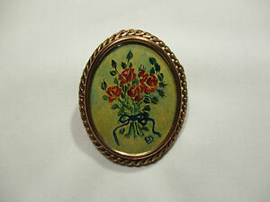 【送料無料】ジュエリー・アクセサリー ブロミニチュアアルテピンブローチancienne broche peinture miniature fleurs signee e b alte pin old brooch