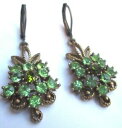 【送料無料】ジュエリー・アクセサリー イヤリングヴィンテージゴールドグリーンクリスタルboucles doreilles dormeuses bijou vintage couleur vieil or cristaux verts 2706(4)