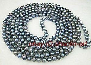 【送料無料】ジュエリー・アクセサリー リアルブラックパールロングネックレス7mm la perle noire reel..