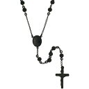 【送料無料】ジュエリー・アクセサリー スチールブラックチャペルカラーパールacier inoxydable croix crucifix 762cm noir chapelet collier w6mm perles