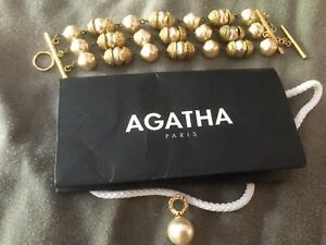 【送料無料】ジュエリー・アクセサリー アガサゴールドリングプリティパールペンダントagatha joli pendentif perle sur anneau dore