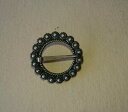 【送料無料】ジュエリー・アクセサリー ブローチbijoux ancien, broche ronde en metal argente