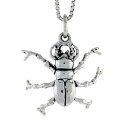 【送料無料】ジュエリー・アクセサリー シルバースターリングバグペンダントブレロックインチイタリアンチェーンボックスargent sterling bug pendentif breloque, 18 italien boite chaine