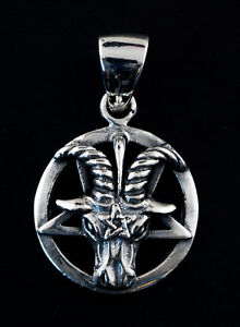 ジュエリー・アクセサリー シルバーバフォメットペンダグラムペンダントpendentif baphomet bijou esoterique pentagramme en argent 925 25451 k107