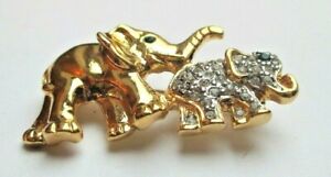 【送料無料】ジュエリー・アクセサリー ブローチヴィンテージラッキーbroche couleur or cristaux elephante et petit bijou vintage porte bonheur 3087(4)