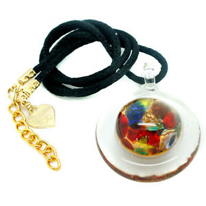 【送料無料】ジュエリー・アクセサリー ムラーノグラスネックレスレッドペンダントオレンジミレフィオーリヴェネツィアmurano verre collier pendentif rouge vert orange millefiori venice