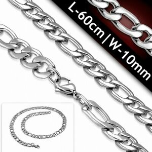 【送料無料】ジュエリー・アクセサリー フィガロステンレスリンクチェーンホマールクランプl60cm w10mm..