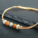 ジュエリー・アクセサリー セラミックスブレスレットオブパールオレンジホワイトceramique bracelet de perles orange blanc