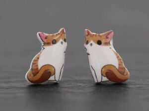 【送料無料】ジュエリー・アクセサリー アクリルグージョンチャットホワイトレッドイヤリングacrylique goujon chat blanc rouge boucles doreilles