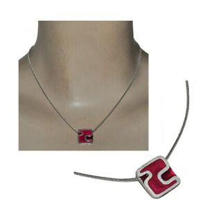 【送料無料】ジュエリー・アクセサリー シルバーメッキペンダントエナメルピンクskalli paris collier plaque argent pendentif emaille rose bijou