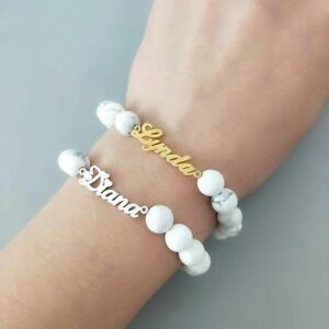 【送料無料】ジュエリー アクセサリー カスタマイズブレスレットパーソナライズビーズストレッチcustomized name gift bracelet personalized beads gift stretch women any name