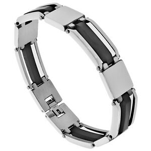 【送料無料】ジュエリー・アクセサリー スチールブラックアクセントパンサーブレスレットacier inoxydable noir accent panther bracelet