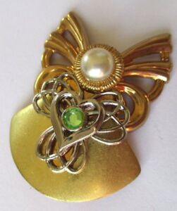 ̵ۥ奨꡼꡼ ơ奨֥ɥСˡbroche bijou vintage 1997 ange signe jane couleur or et argent unique 3471