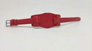 【送料無料】ジュエリー・アクセサリー アメリカプレートカーフブレスレットbracelet montre en cuir de veau rouge avec plaque americaine en 12mm et 14mm