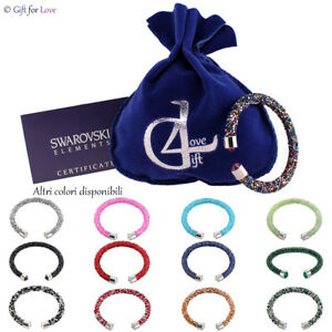 ジュエリー・アクセサリー ウーマンシルバーブレスレットスワロフスキーエレメントオリジナルセミリジッドクリスタルfemme bracelet argent swarovski element original g4love cristaux semi rigide