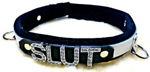 【送料無料】ジュエリー・アクセサリー インチチョーカーレザーカラーリングone inch wide choker slut..