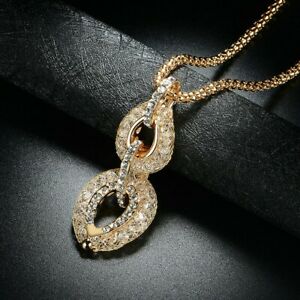 【送料無料】ジュエリー・アクセサリー ペンダントネックレスメッキゴールドクリスタルチェーンcollier pendentif femme plaque or cristal chaine 45 cm