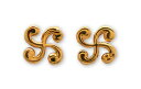 【送料無料】ジュエリー・アクセサリー メッキイヤリングバスククロスラウブルboucles doreilles plaque or croix basques, lauburu