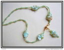 【送料無料】ジュエリー・アクセサリー クラフトネックレスブロートラムガラスウォーターグリーンメッキcollier artisanal, verre file chalumeau, vert deau, perles miyuki, plaque or,