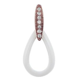 【送料無料】ジュエリー・アクセサリー セラミックペンダントピンクゴールドジルコニウムプレートオプションチェーンpendentif femme ceramique, plaque or rose et zirconium chaine en option