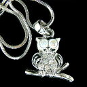 【送料無料】ジュエリー・アクセサリー クリスタルスワロフスキーセージネックレスナインフクロウnoir chouette avec cristal swarovski sage professeur mignon oiseau collier neuf(4)