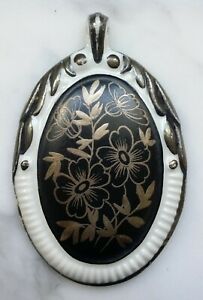 【送料無料】ジュエリー・アクセサリー ブローチポルツェルラナフローラルvieux broche en porcelaine porzellananhanger pendentif handgemalt 759 floral