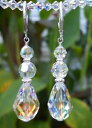 ジュエリー・アクセサリー スワロフスキークリアクリスタルスターリングシルバーイヤリングlarge swarovski 5500 18x12mm clear ab crystal amp; 925 sterling silver earring