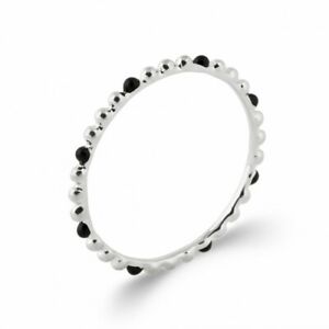 【送料無料】ジュエリー・アクセサリー エナメルボールロディエシルバーリングビーズリングbague en argent rhodie anneau perle avec boules en email noir