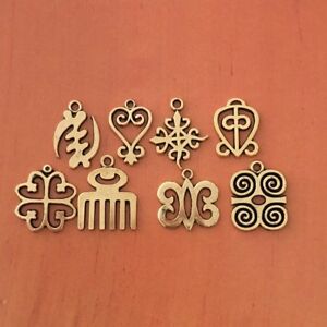 ̵ۥ奨꡼꡼ ǥ󥯥饢ǥ󥯥饢ƥɥ㡼adinkra mix 2 of each adinkra antique gold charms 16 total