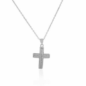 【送料無料】ジュエリー アクセサリー シルバースターリングホワイトクリスタルクラシッククロスカラーargent sterling femmes blanc cristaux classique croix religieux collier