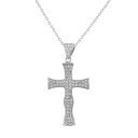 ジュエリー・アクセサリー シルバースターリングクラシックラテンクロスクリスタルジルコンargent sterling classique latin croix cristaux zircone religieux collier