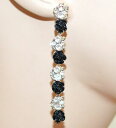 【送料無料】ジュエリー・アクセサリー イヤリングロングブークルブランシェノワールクリスタルlongues boucles doreilles blanches noires femme cristaux transparents bb2(4)