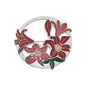 【送料無料】ジュエリー・アクセサリー ライスホワイトピンシルバーメッキオールナインパッケージlarge rouge lys blanc broche plaque argent tout neuf emballage cadeau