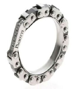 【送料無料】ジュエリー・アクセサリー チェーザレパシオッティアネッロアッチャイオネロクリスタリセットリスティーノcesare paciotti 4us anello acciaio, nero e 5 cristalli mis 28 listino ?69,00