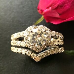 【送料無料】ジュエリー アクセサリー セットスターリングシルバーラウンドカットwomen engagement wedding ring set sterling silver cz 245 tcw round cut