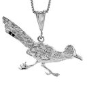 ジュエリー・アクセサリー シルバースターリングロードランナーペンダントインチイタリアンチェーンボックスargent sterling roadrunner pendentif, 18 italien boite chaine