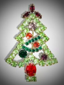 【送料無料】ジュエリー・アクセサリー ボヘミアンクリスタルクリスマスツリーブローチbroche arbre de noel avec des cristaux de boheme fait a la main 1iuのサムネイル
