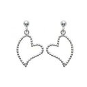 ジュエリー・アクセサリー ソリッドシルバーイヤリングロディエハートボールボールboucles doreilles argent massif 9251000 rhodie coeur boules billes