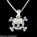 【送料無料】ジュエリー・アクセサリー クリスタルスワロフスキージュエリーネックレスクロスボーンmignon tete de mort crossbone avec cristal swarovski noeud bijoux collier cadeau(4)