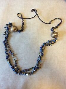 【送料無料】ジュエリー・アクセサリー ジュエリーネックレスラピスラズリシルバーメタルbijoux collier lapis lazuli et metal argente