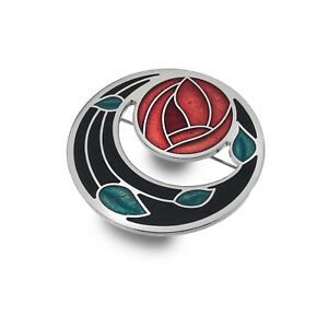 【送料無料】ジュエリー・アクセサリー ブラックマッキントッシュローズアンドピンリールメッキシルバ..