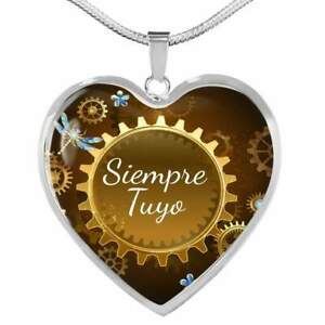 ジュエリー・アクセサリー シェムプレトゥヨステンレススチールスペインハートカラーゴールドsiempre tuyo acier inoxydable espagnol collier coeur ou 18k or