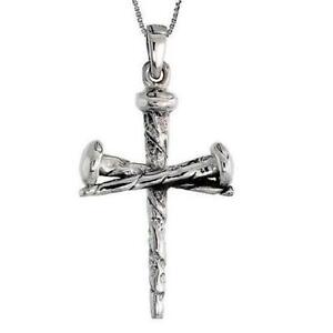 ジュエリー・アクセサリー スターリングネイルクロスイエスペンダントイタリアボックスargent sterling ongle croix crucifixion de jesus 3d pendentif,18 italien boite