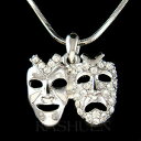 ジュエリー・アクセサリー クリスタルスワロフスキーシアターアクションゲームコリアーナインコメディマスクcomedie tragedie masque avec cristal swarovski theatre jeu action collier neuf